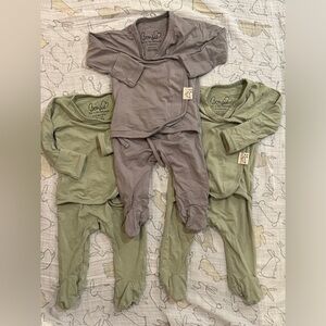 3 pairs of Bonsie footies size 0-3 months